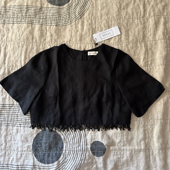 RHODE Tops - NWT *ARCHIVE* DEFECT - NEEDS ZIPPER FIX - RHODE Shawna Top in Ink size S